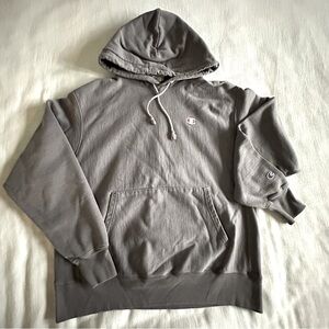 Champion Reverse Weave Hoodie Mens L Gray Heavy Pullover Sweatshirt GF68 548353